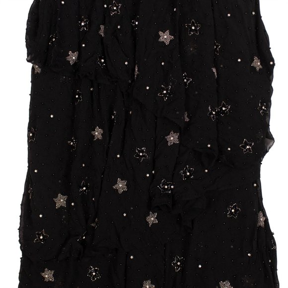 AMIRI Black Asymmetrical Deep V Bead Silk Long Dress Size 4/40 $1990 - Picture 6 of 6